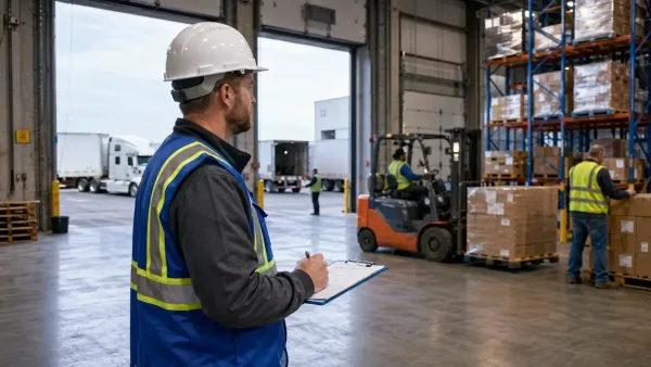 Safety gap analysis field observation at logistics and transportation warehouse in Alberta.